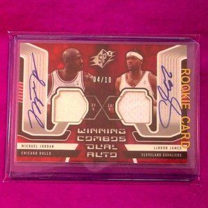 Michael Jordan and Lebron James Facsimile Auto Novelty Card